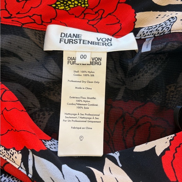 Diane Von Furstenberg Red Floral One-Shoulder Dress - Picture 2 of 4